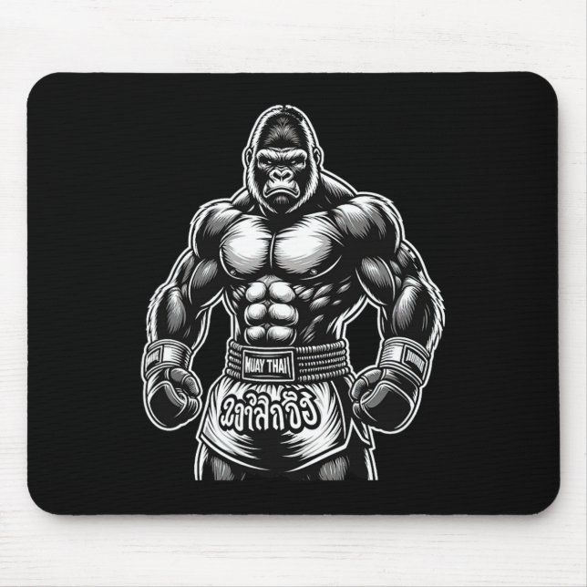 Tapis De Souris Boxe Thaïlandaise Et Kickboxing - Muay Thai Gorill (Devant)