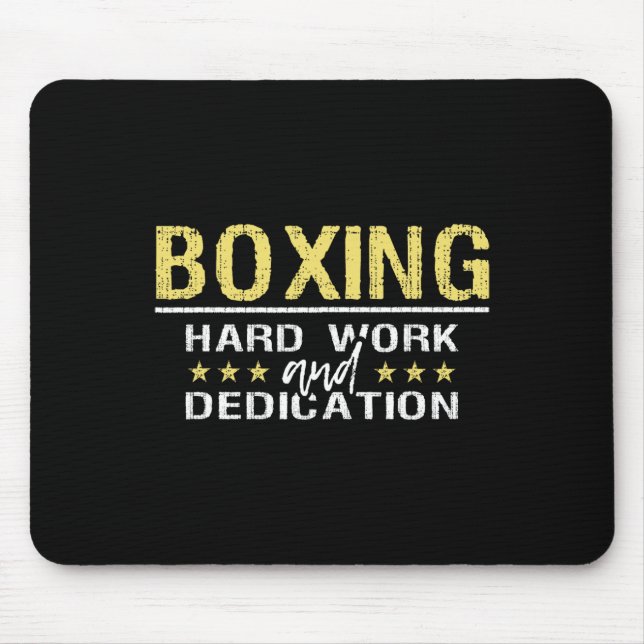 Tapis De Souris Boxe Travail Dur Et Dédication - Gym de Kickboxing (Devant)