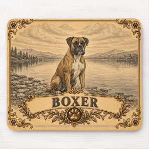 Tapis De Souris Boxer, Chien de Patrimoine Vintage