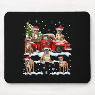 Tapis De Souris Boxer Chien équitation Camion Rouge Douille moche
