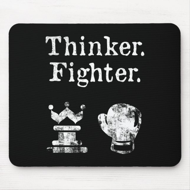 Tapis De Souris Boxer d'échecs Thinker Boxer Chess Gif d'échecs (Devant)