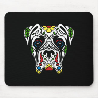 Tapis De Souris Boxer en blanc - Crâne de sucre agencé par le gouv