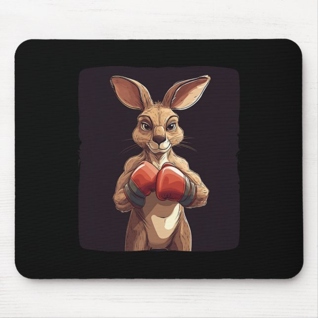 Tapis De Souris Boxer Gourmand Kangaroo Pour Un Punch Léger (Devant)