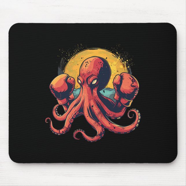 Tapis De Souris Boxer Octopus Lover Ocean Sea Creator Funny Boxin (Devant)