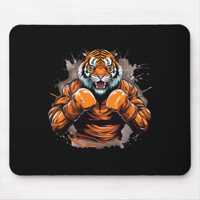 Tapis De Souris Boxer Tiger Funny Boxer Tiger Graphisme Hommes Fem (Devant)
