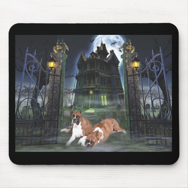 Tapis De Souris Boxeur Halloween Mousepad (Devant)