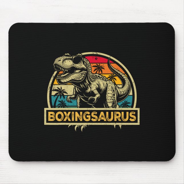 Tapis De Souris Boxingsaurus T Rex Dinosaur Boxe Saurus Famille M (Devant)