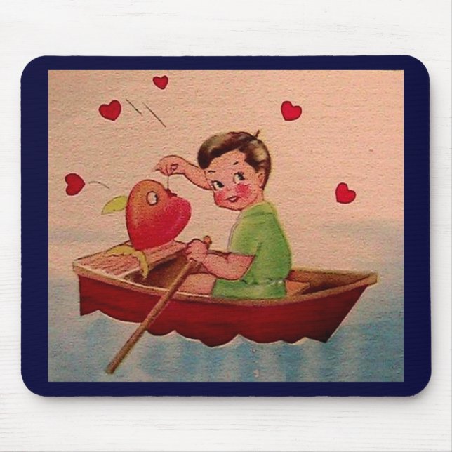 Tapis De Souris Boy Holding Heart in Boat (Devant)