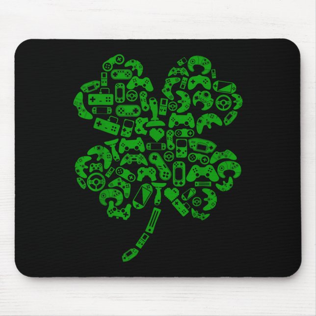 Tapis De Souris Boys Gamer Game Shamrock St Patricks Day Irish Men (Devant)