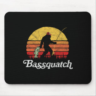 Tapis De Souris Bquatch ! Funny Bigfoot Fishing Extérieur Retro