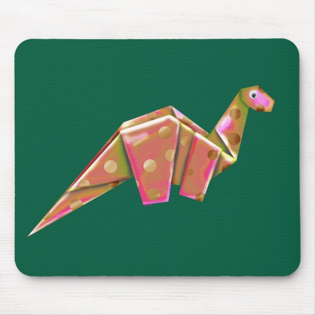 Tapis De Souris Brachiosaure Origami Googly-Eyed - Iridescente (Devant)