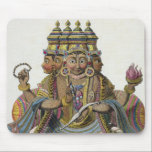 Tapis De Souris Brahma, un dieu indou de création, du 'voyage aux.<br><div class="desc">Image : 196044 Brahma,  un dieu indou de création,  de "voyage Indes aux. et d'une La Chine" par Pierre Sonnerat,  gravé par Poisson,  ont édité 1782 (gravure colorée). Sonnerat,  Pierre (1745-1814) (ensuite). Collection privée,  la collection de Stapleton.  Art,  beaux-arts.</div>