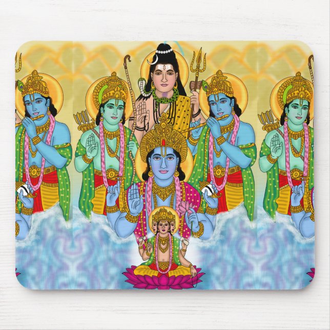 Tapis de souris Brahma Vishnu Shiva Ram Krishna (Devant)