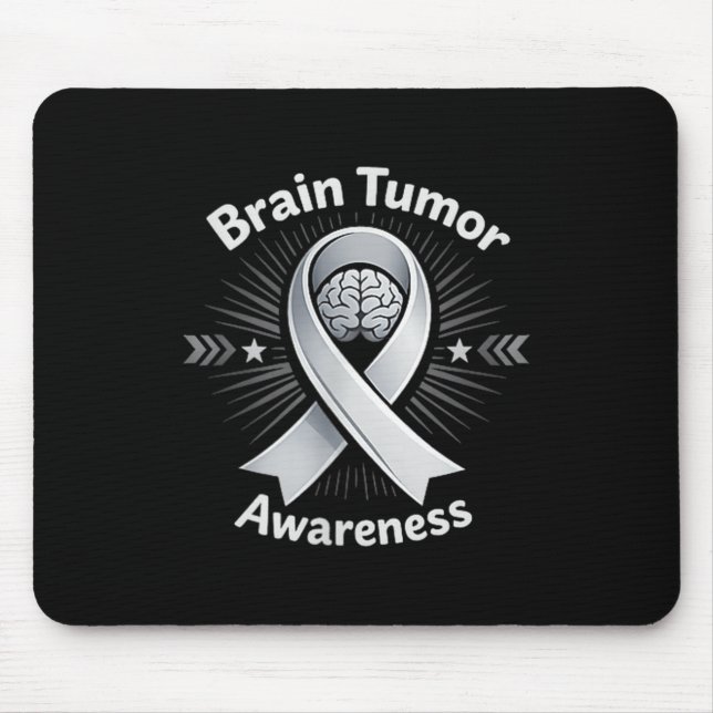 Tapis De Souris Brain tumor awareness ribbon in may wear gray (Devant)