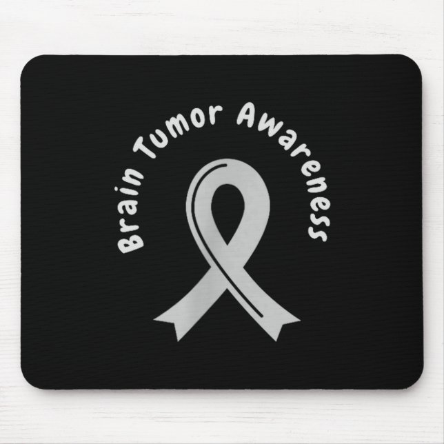 Tapis De Souris Brain tumor awareness ribbon in may wear gray (Devant)