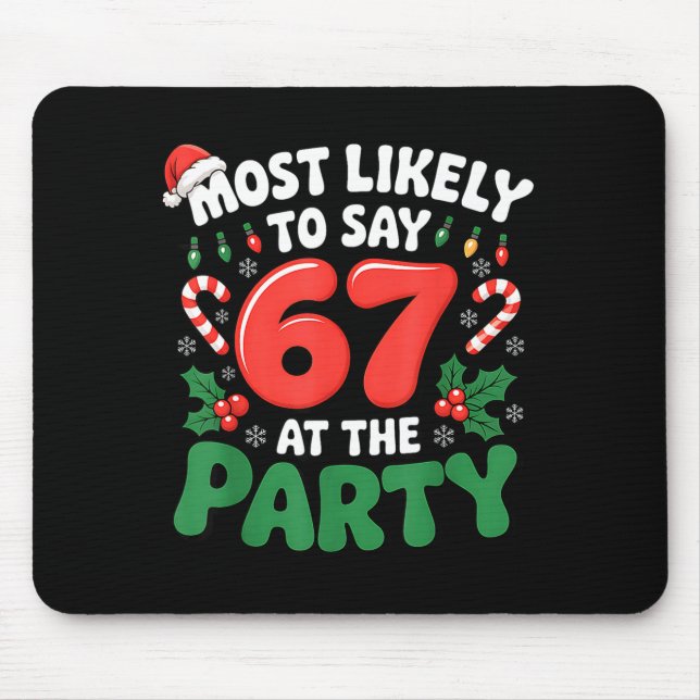 Tapis De Souris Brainrot drôle de Noël 67 Mème de Noël le plus sus (Devant)