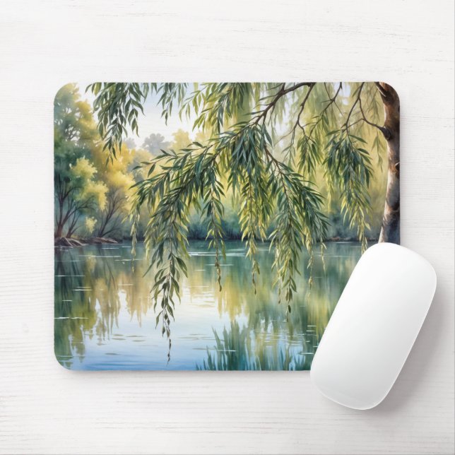 Tapis De Souris Branche de limon sur un lac (Avec souris)