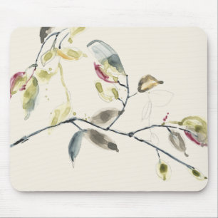 Tapis De Souris Branche feuille aquarelle