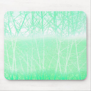 Tapis De Souris Branches de Menthe Verte Brumeuse Givrée