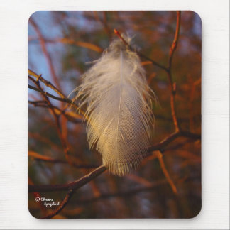 Tapis De Souris Branches en plumes blanches Mousepad