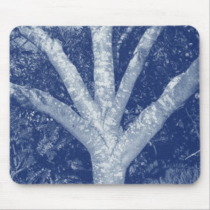 Tapis De Souris Branches fourrées - Effet Cyanotype
