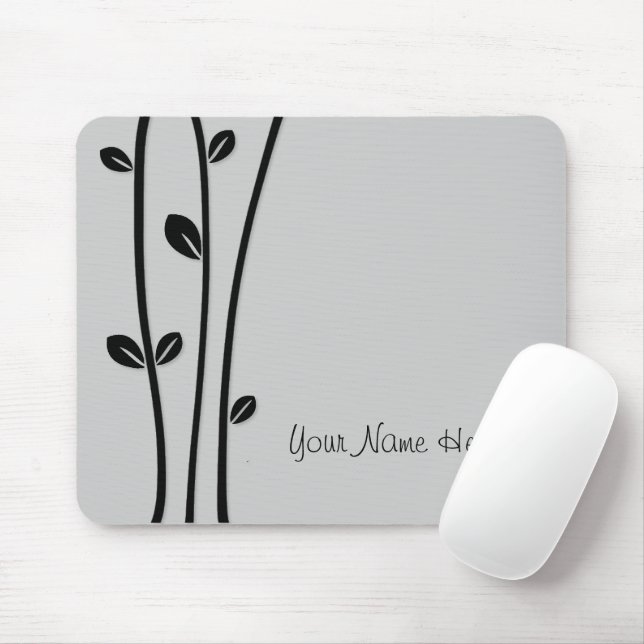 Tapis De Souris Branches noires en feuilles (Avec souris)