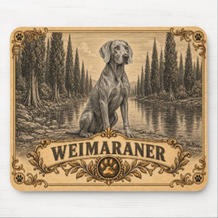 Tapis De Souris Braque de Weimar, Chien à l'Héritage Vintage