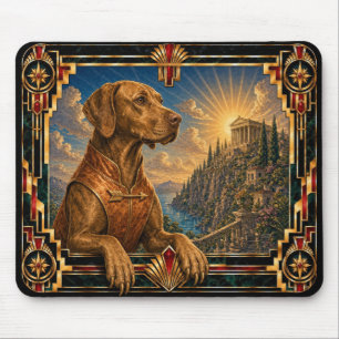 Tapis De Souris Braque hongrois, chien Art Déco