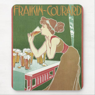 Tapis De Souris Brasserie Fraikin-Courard Bière Art Nouveau Vintag