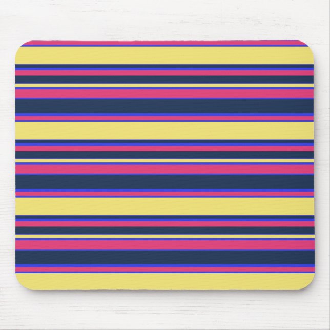 Tapis De Souris Brayures rose, jaune et bleue (Devant)