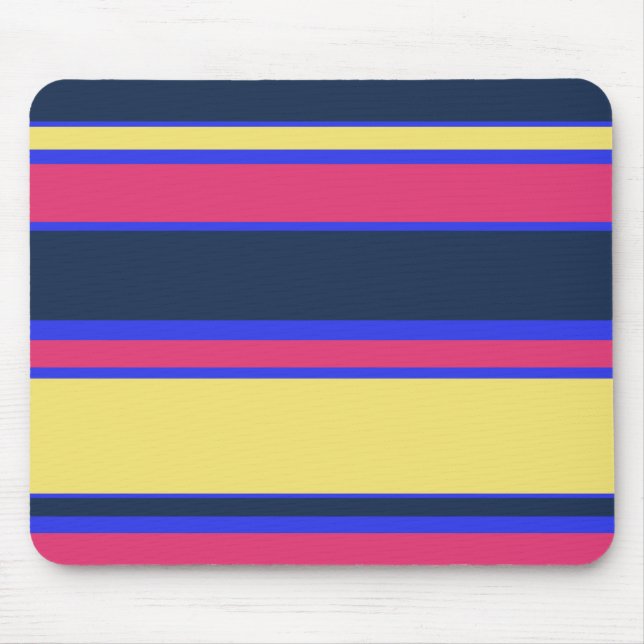 Tapis De Souris Brayures rose, jaune et bleue (Devant)
