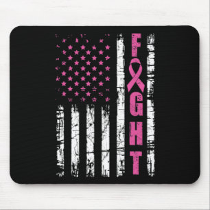 Tapis De Souris Breast Cancer Awareness American Flag Fight Pink R
