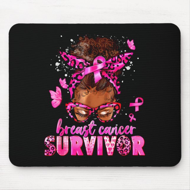 Tapis De Souris Breast Cancer Awareness Survivor Black Women Melan (Devant)