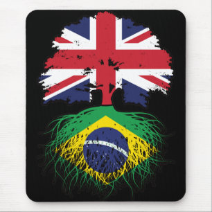 Tapis De Souris Brésil Brésil Britanniques Royaume-Uni drapeau des