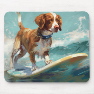 Tapis De Souris Bretagne Spaniel Beach Surf Peinture