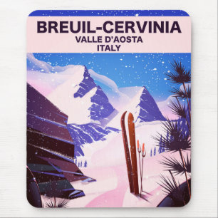 Tapis De Souris Breuil-Cervinia, Valle d’Aosta, italie, affiche de