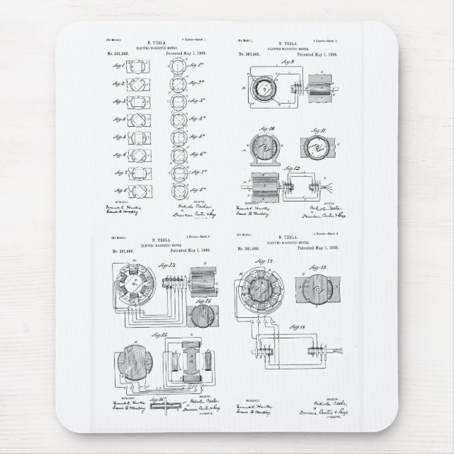 Tapis De Souris Brevet US381968 p 1-4 de moteur d'Elecro-Aimant de (Devant)