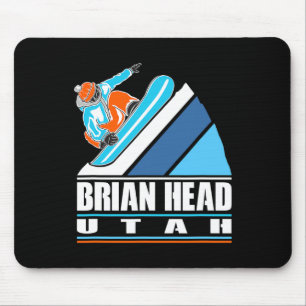 Tapis De Souris Brian Head Utah - Snowboardeur Vintage