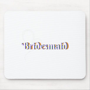 Tapis De Souris Bridesmaid Lgbt Heart Rainbow Pride Bachelorette P