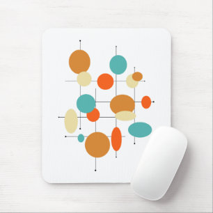 Tapis De Souris Bright Circles Retro Mid Century Moderne