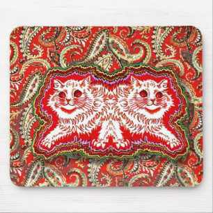 Tapis De Souris Bright Psychedelic Red Cats (par Louis Wain)