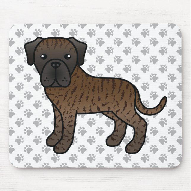 Tapis De Souris Brindle Anglais Mastiff mignon chien de dessin (Devant)