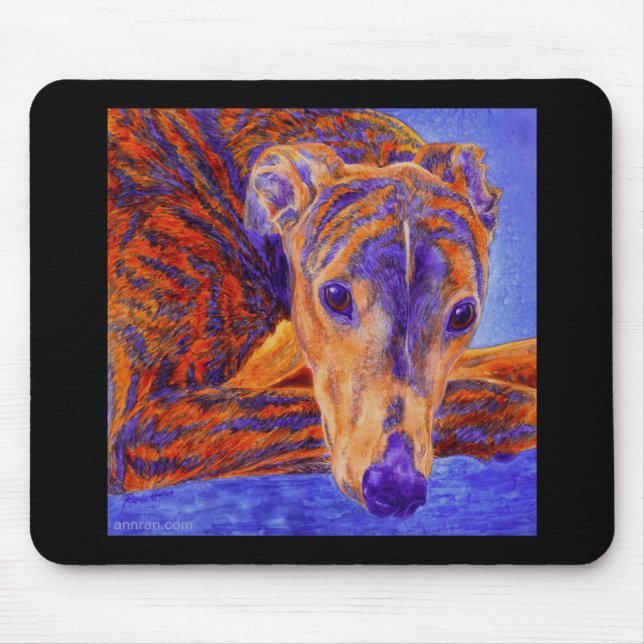 Tapis De Souris Brindle Greyhound Mousepad - "Ace" (Devant)