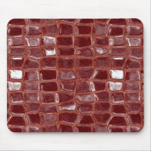 Tapis De Souris Briques en verre rouge foncé motif géométrique abs