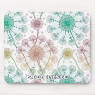 Tapis De Souris Brise de Dandelion Whimsical - Pastel Botanique