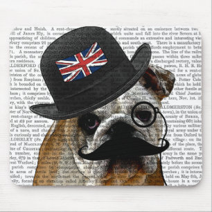 Tapis De Souris British Bulldog et Bowler Casquette