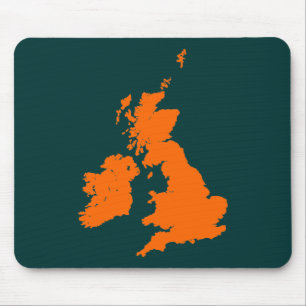 Tapis De Souris British Isles - Orange sur Dark Green