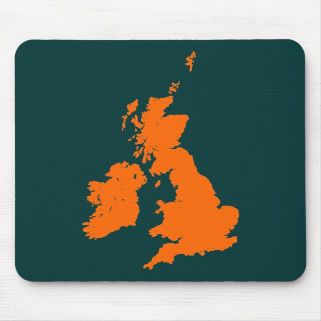 Tapis De Souris British Isles - Orange sur Dark Green (Devant)