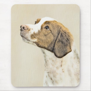 Tapis De Souris Brittany Painting - Cute Original Dog Art