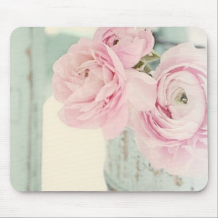 Tapis De Souris Broc chic minable de fleurs roses